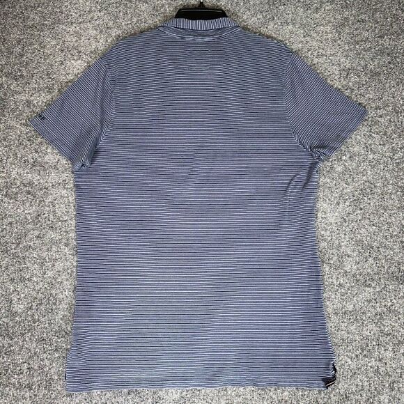 Abercrombie & Fitch Polo Shirt Mens XL (L) Blue Striped Short Sleeve Pullover - Picture 5 of 8